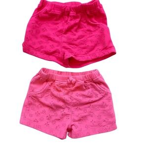 First Impressions Baby Girls Pink Eyelet Shorts Set 2 Pack 18 Months Pink Soft